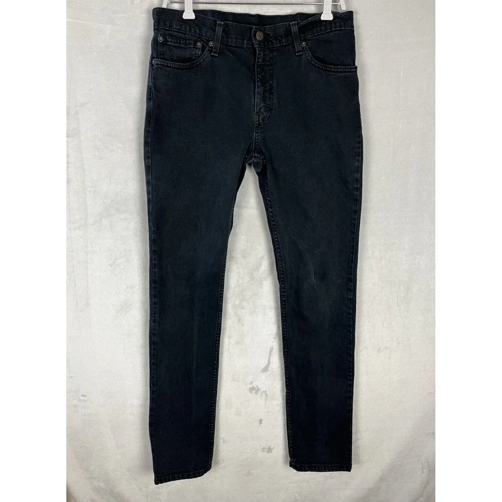 LEVIS 511 Jean Men 32x34 Dark Denim Slim Fit Straight Leg Stretch WesternCowboy